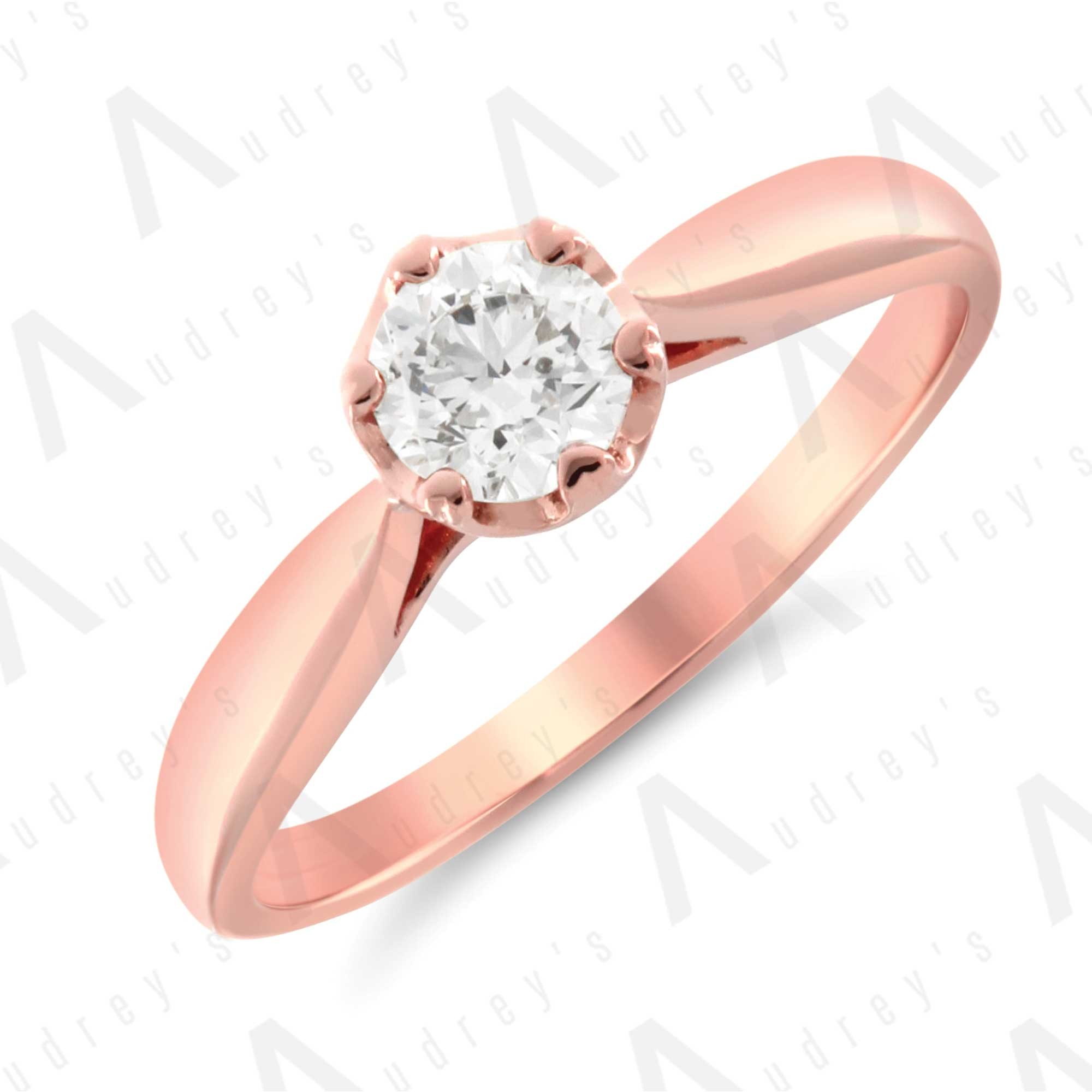 Rose Solitaire Diamond Engagement Ring