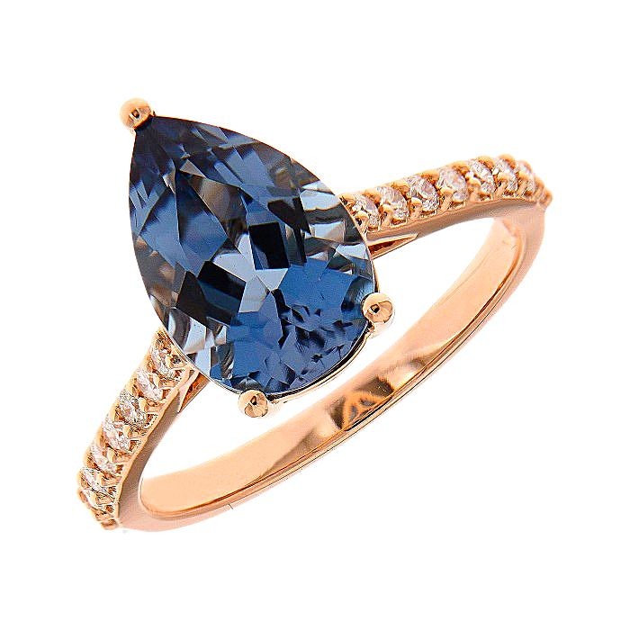 Pear Shape Topaz Diamond Dress Ring