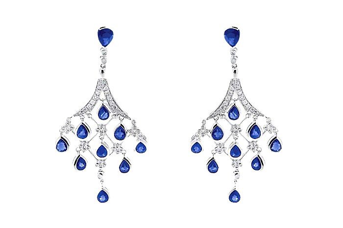  Sapphire Diamond Chandelier Earring
