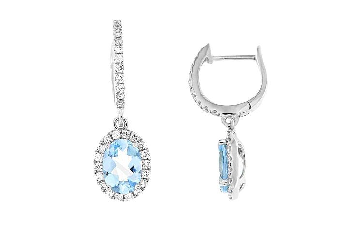 Aquamarine Diamond Earring