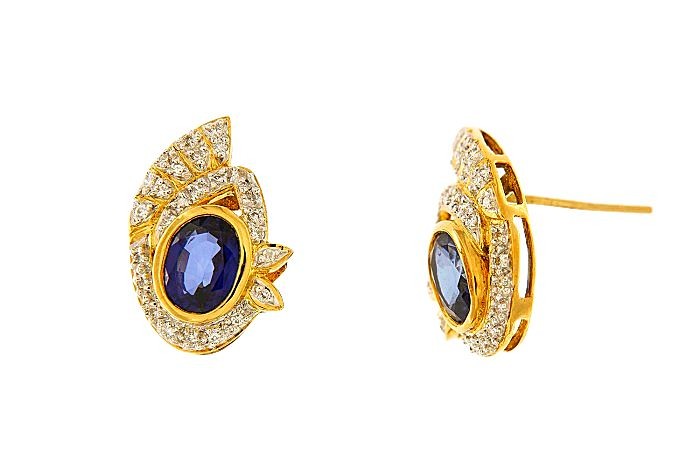 Sapphire Diamond Fancy Earring Stud