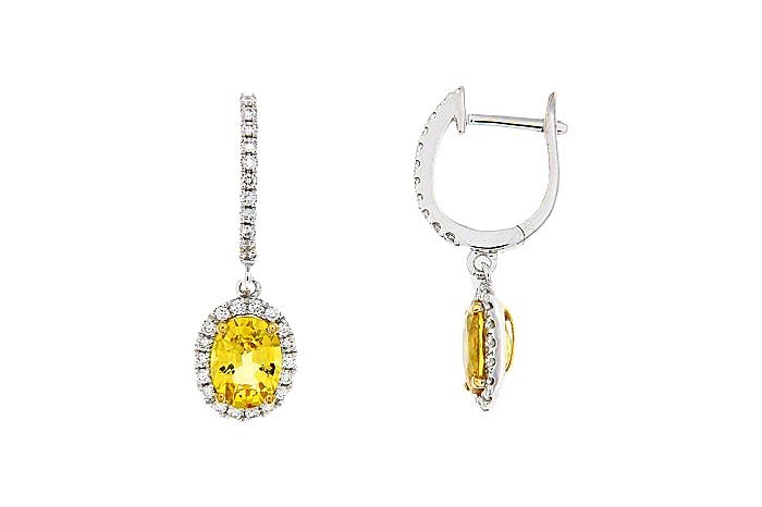Yellow Sapphire Diamond Dress Earring