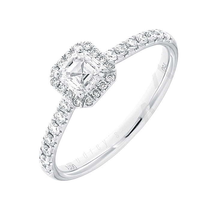 White Gold Halo Diamond Engagement Ring