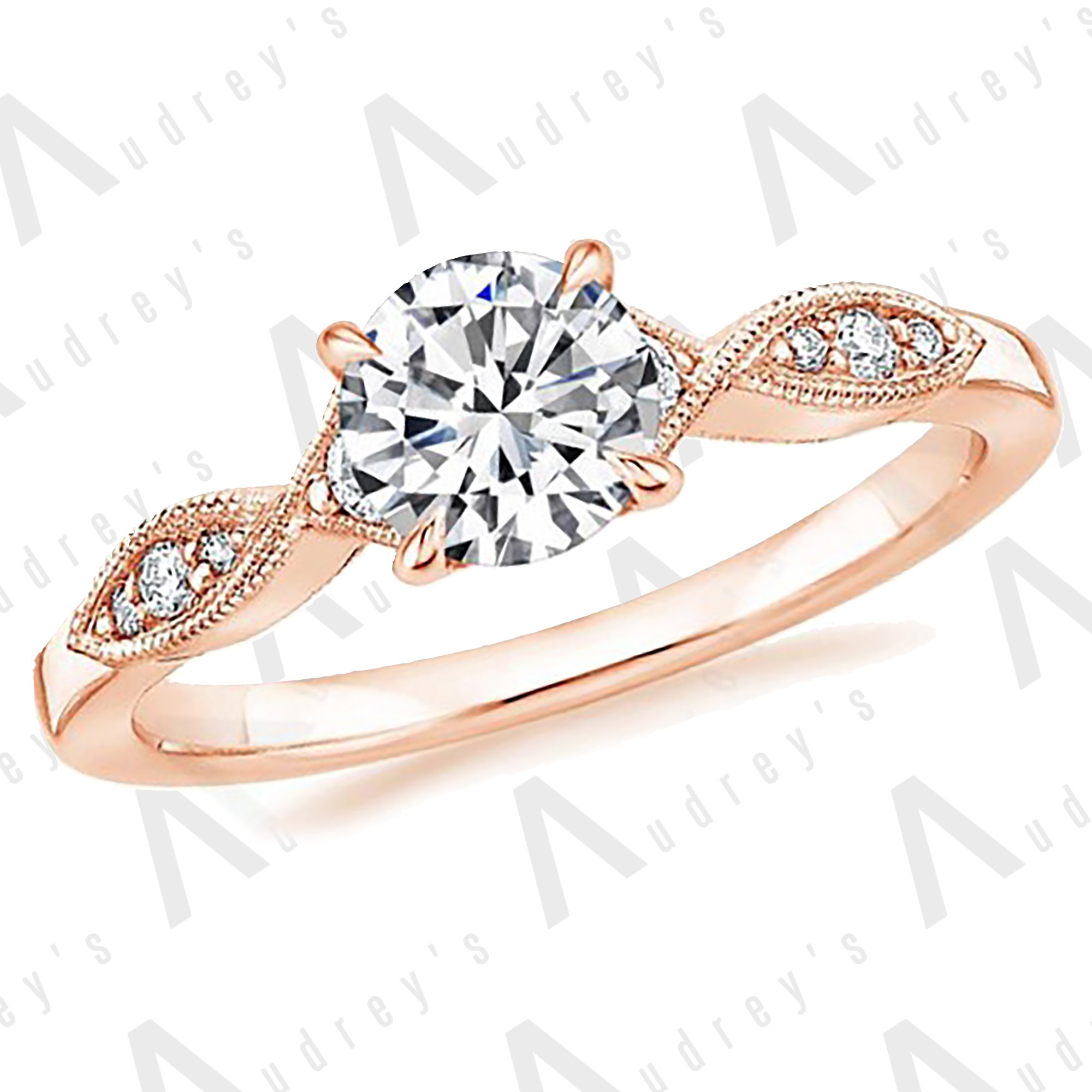 Rose Gold Solitaire Diamond Engagement Ring