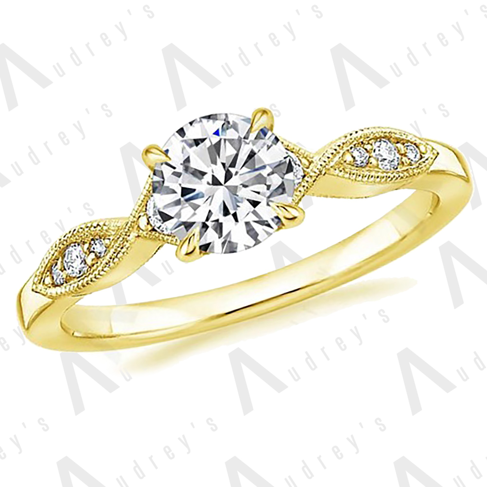 Yellow GoldSolitaire Diamond Engagement Ring