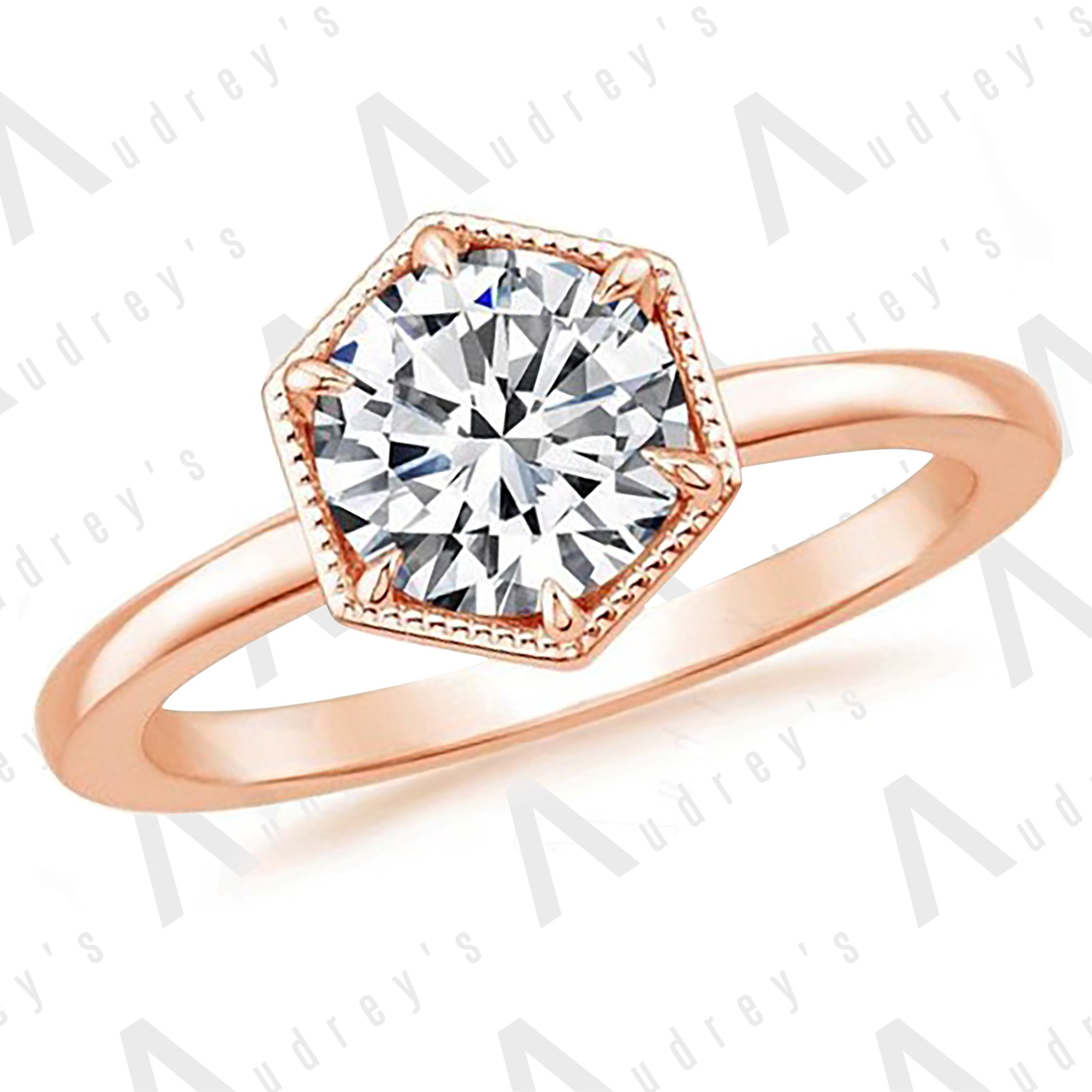 Rose Gold Solitaire Diamond Engagement Ring