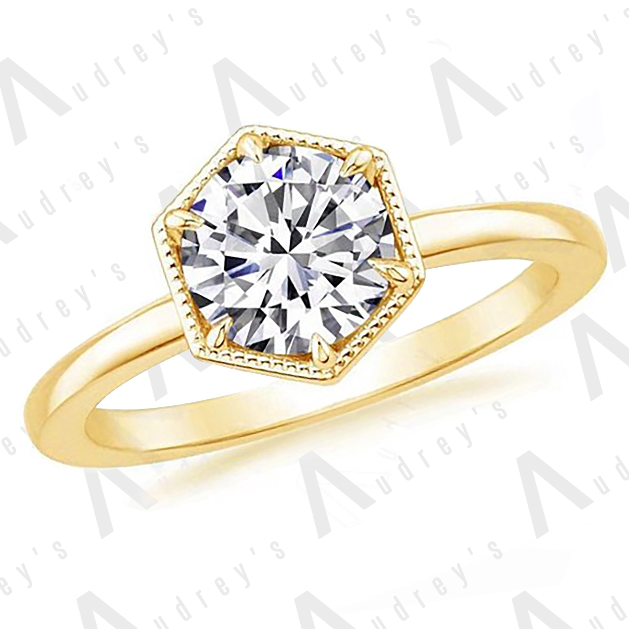 Yellow Gold Solitaire Diamond Engagement Ring